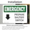 Signmission Electrical Propane Shutoff Switch With Symbol Emergency Sign, Vinyl Decal, 5in x 3.5in, 2PK OS-2PACK-EM-D-35-L-10291 - alternate 5